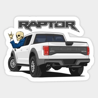 Truck ranger raptor f150 4x4 hand skull metal white Sticker